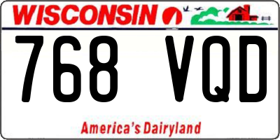 WI license plate 768VQD