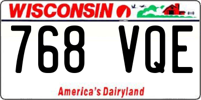 WI license plate 768VQE