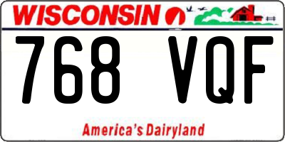 WI license plate 768VQF