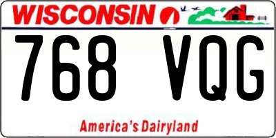 WI license plate 768VQG
