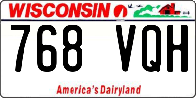 WI license plate 768VQH