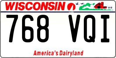 WI license plate 768VQI
