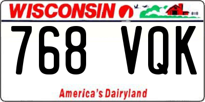 WI license plate 768VQK