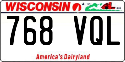 WI license plate 768VQL