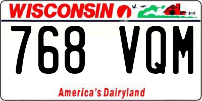 WI license plate 768VQM