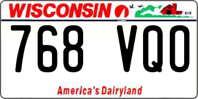WI license plate 768VQO