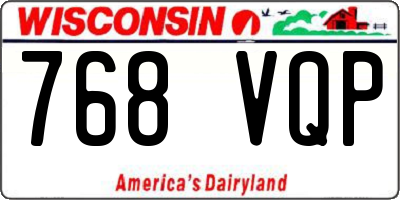 WI license plate 768VQP