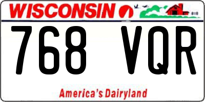 WI license plate 768VQR