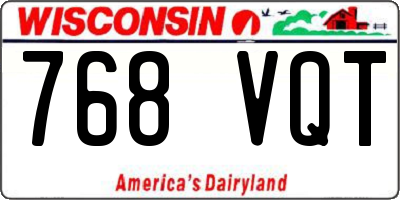 WI license plate 768VQT