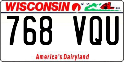 WI license plate 768VQU