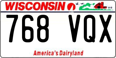 WI license plate 768VQX