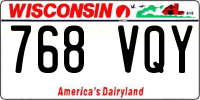 WI license plate 768VQY
