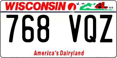 WI license plate 768VQZ