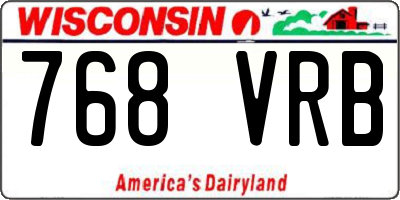 WI license plate 768VRB