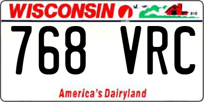WI license plate 768VRC