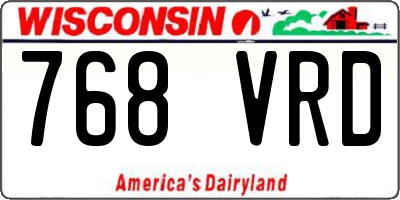 WI license plate 768VRD