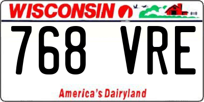WI license plate 768VRE