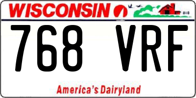 WI license plate 768VRF