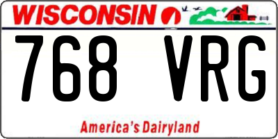 WI license plate 768VRG
