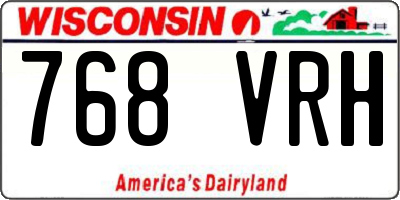 WI license plate 768VRH