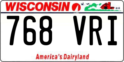 WI license plate 768VRI