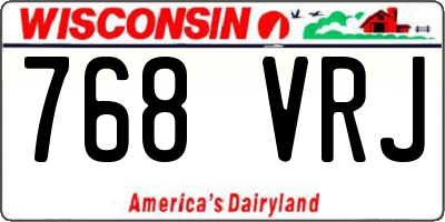 WI license plate 768VRJ