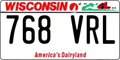 WI license plate 768VRL