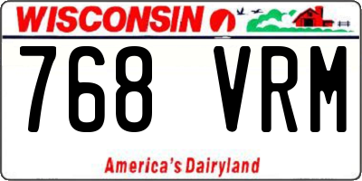 WI license plate 768VRM
