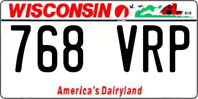 WI license plate 768VRP