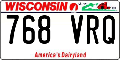 WI license plate 768VRQ