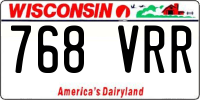 WI license plate 768VRR