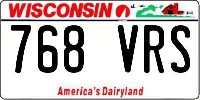 WI license plate 768VRS