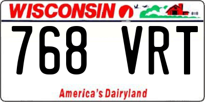 WI license plate 768VRT