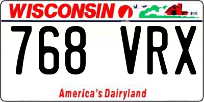 WI license plate 768VRX