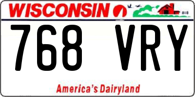 WI license plate 768VRY