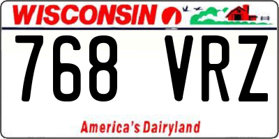WI license plate 768VRZ