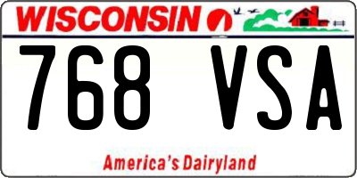 WI license plate 768VSA