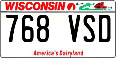 WI license plate 768VSD