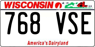 WI license plate 768VSE