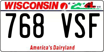 WI license plate 768VSF