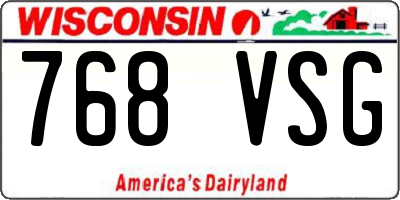 WI license plate 768VSG