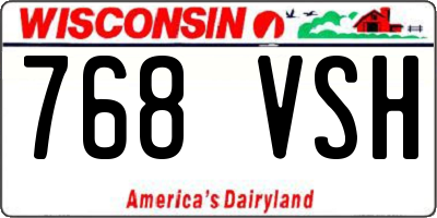 WI license plate 768VSH