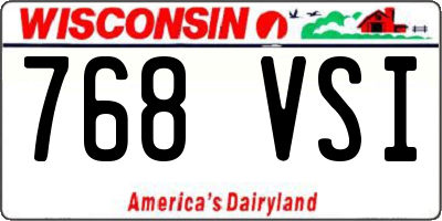 WI license plate 768VSI