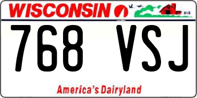 WI license plate 768VSJ
