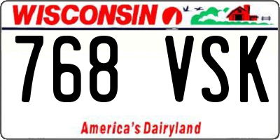WI license plate 768VSK