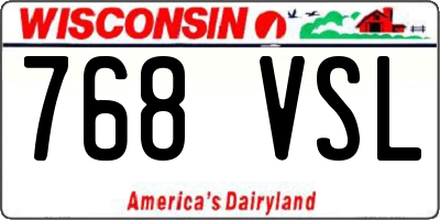 WI license plate 768VSL