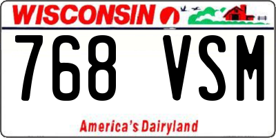WI license plate 768VSM