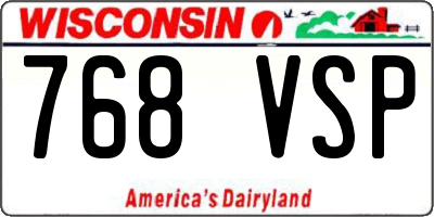 WI license plate 768VSP