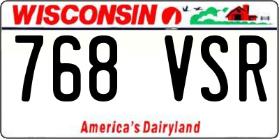 WI license plate 768VSR