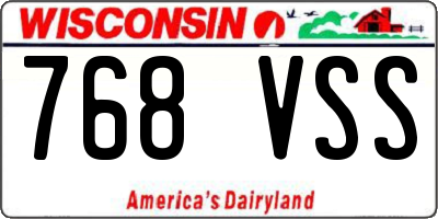 WI license plate 768VSS